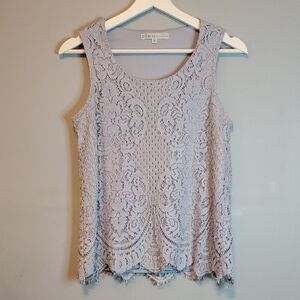 Cleo baby blue Lace Sleeveless Top